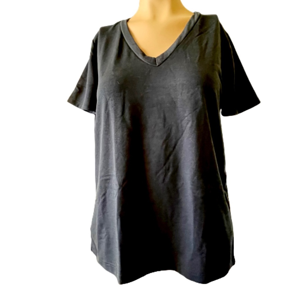 Zinzane (Brazil brand) Heavy black v-neck shirt sleeve tshirt